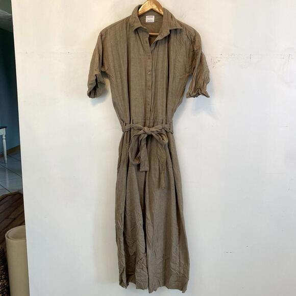 EVOLVERIE brown cotton utilitarian work wear jumpsuit - Picture 1 of 7